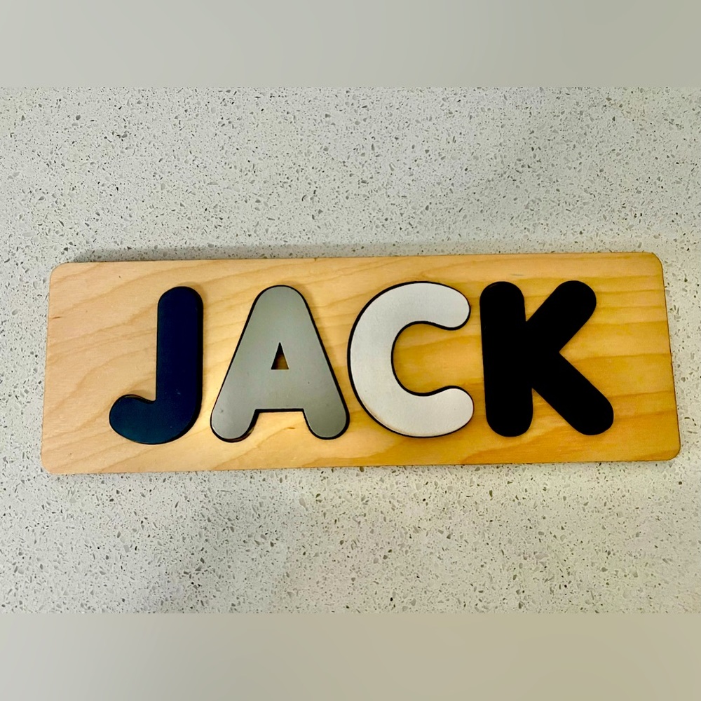 stem wooden JACK  name letter board